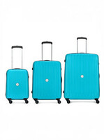 ARISTOCRAT Hard Body Set of 3 Luggage 4 Wheels - Armstrong Set of 3 (Small 53cm|Medium 65cm|Large 78cm) - Trolley Bag - Teal, Black