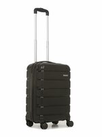 Teakwood Unisex Trolley Bag, Hard Cabin Trolley Small, 55 CM Trolley Bag for Travel (S, Black)