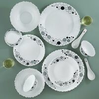  Borosil Silk Series Opalware Dinner Set | 35 Pieces for Family of 6 at 1299/-
