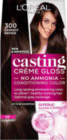 Amazon Fresh - L'Oréal Paris Casting Crème Gloss Hair Color With Glycolic Gloss Complex | 5X Glossier Hair Color | Shade 300 - Darkest Brown | 60g + 40ml + 60g