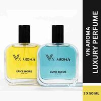 VN AROMA Combo Pack of 2 | Epie Noire - Lune Bleue | Long Lasting |Premium Luxury Perfume Eau de Toilette  -  100 ml (For Men & Women)