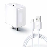 MAK 80W Supervooc Fast USB Charger With White USB to C Cable For Realme 6 A Mobile Charger with Detachable Cable (WHITE)