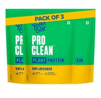 Yogabar Pro Clean Plant Protein | Unflavoured | 500g (Pack of 3) = 1.5kg | At ₹969