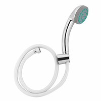 Hindware F160026CP Single Flow Hand Shower with 1 m PVC Tube and Wall Hook (Chrome)