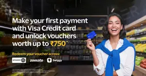 Visa card Holder - FREE voucher worth up to ₹750 from brands like Swiggy , Zomato and Amazon