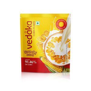 Amazon Brand - Vedaka Corn Flakes | 875 G | Contains 91.46% of Corn | Crispy | Classic Breakfast Favorite | No Added Preservatives