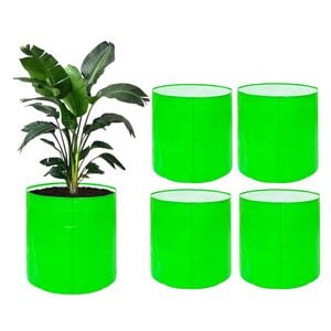 Go Hooked Grow Bags for Gardening Vegetables Herbs & Flowers (Set of 5) Planter Bags for Home Balcony Terrace & Outdoor Farming (9 Inch, 250gsm) Heavy Duty Reusable Gallon Grow Bags