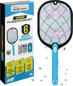 Weird Wolf Electric Mosquito Bat | Rechargeable Mosquito Killer Racket with Built-in Plug | Lithium Battery | Durable & Strong Design | 6-Month Warranty : Amazon.in: Garden & Outdoors