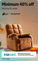 Amazon - Min 40% Off Recliners + 10%  Bank Discount Offer & No Cost EMI