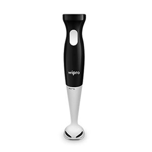 Wipro Fb101 Hand Blender 300 Watt(Plastic Stem) With Dc Motor| Low Noise & Super Fast Operation|Two In One Blade-Churn, Whip,Blend &Whisk|Sleek & Ergonomic|Hanging Hook - Black