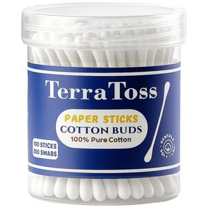Cotton Ear Buds [200 Swabs] | Premium Paper Stick Cotton Swabs | 100% Pure & Soft Cotton (100 Sticks)