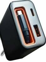 Artifax 45W GaN Fast Charger with Retractable Cable | PD 3.0 PPS | Compatible with iPhone 16 15, Samsung S25 S24 Super Fast Charging 2.0, Android, Laptop | Dual Port USB-C + USB-A | BIS Certified