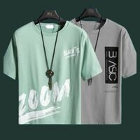  JSIYA Solid Men Grey, Green T-Shirt on Flipkart