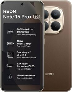 REDMI Note 15 Pro+ 5G (Coffee Mocha, 8GB + 256GB) | 200MasterPixel OIS Camera | Snapdragon 7s Gen 4 | CrystalRes AMOLED | IP69/69K | 6500mAh Si/C Battery | 100W HyperCharge 