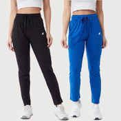 Women's Solid Track Pant Regular Fit Mid Rise Premium (2pcs) (Location Specific)
