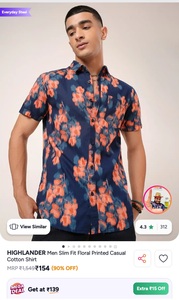 Highlander men slim fit casual cotton shirt