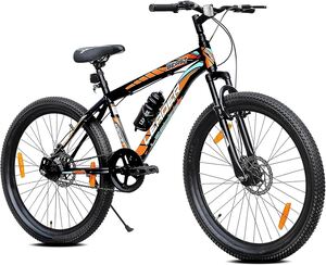 Leader Beast 26T Mountain Cycle for Men with Front Suspension and Dual Disc Brake with Complete Cycle Accessories | Without Gear Cycle - Ideal for 10+ Years (Frame: 18 Inches) (26T, Matt Black) 