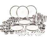 Neelam Stainless Steel 24 Gauge Premium 42 Pieces Dinner Set, Ideal Gifting Dinner Set, Ideal for Special Occasions Like Anniversary, Wedding, Housewarming Party, Dishwasher Safe, Silver 