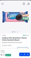 Swiggy Instamart Cadbury OREO Strawberry crème sandwich biscuit 41.75g