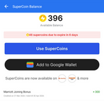 300 Supercoins joining bonus of Marriott, deposited in the account, check yours.