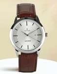 Titan ClaStainless Steelic with Date Silver Dial Brown LeatherStrap Analog Watch  - For Men NT1584SL03 on Flipkart