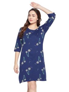 Clovia Women's Cotton Pretty Florals Short Night Dress