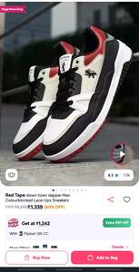 Red tape down town dapper men colourblocked lace ups sneakers 