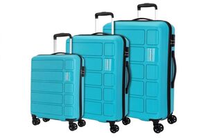 Kamiliant by American Tourister 3 Pc Harrier Edge 8W Set 56 Cm, 68 Cm & 78 Cm - Small, Medium & Large Polypropylene(PP) Hardside 8 Wheels Spinner Luggage Set/Trolley Bag Set (Light Blue)