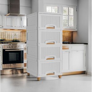 Cupboard for Storage/Durable Storage Cabinet/Cupboard for Home/Office Cabinets/Cupboards/Bookcases/Cupboards/Drawers/File Cabinets (Cupboards- 1 Door (White), 4PCS)