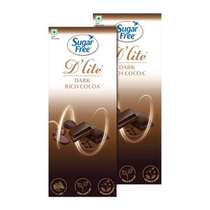 Sugar Free D'lite Rich Cocoa Dark Chocolate Bar, 80 Grams (Pack Of 2)