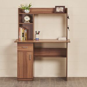 Home Centre Quadro Nxt Study Engineered Wood Desk with Flap - Walnut Finish