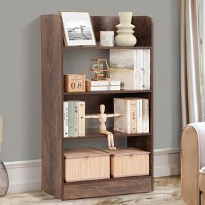 ABOUT SPACE Bookshelf for Home - 4 Tier Books Rack (Walnut - L 62.5 x B 23.5 x H 105 cm)