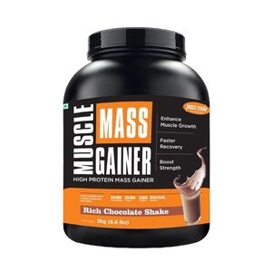 Mass Gainer Enhanced Muscle Mass | 3kg/6.6lbs | Rich Chocolate | Good Protein to Carbs Ratio