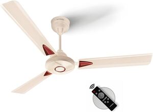 LONGWAY Aero 1200 mm BLDC Ceiling Fan with Remote Control | BEE 5 Star Rated Energy Efficient | Ultra High Speed 3 Blade Anti-Dust Decorative Ceiling Fan (1, Ivory) 