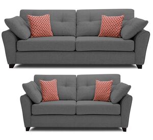 Adorn India Moris 3+2 5 Seater Sofa Set (Grey)