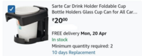 Sarte Car Drink Holder Foldable Cup Bottle Holders Glass Cup Can for All Car & Truck (Black)