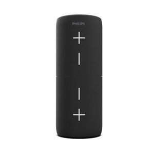 Philips TAS4400BK/94 Wireless Bluetooth Speaker, 40W, 8H Playtime, 52mm Driver, IPX4 Resistant, LED Indicator, 3600mAh Battery, USB-C Charging, TWS/AUX/TF Input, Magnetically Attachable (Deep Black)