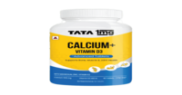 Tata 1mg Calcium & Vitamin D3 supplement with Zinc, Magnesium & Alfalfa | High absorption Calcium Citrate Maleate form | 500mg Calcium & 400iu Vitamin D3 | For strong bones & joints - [ 1 bottle ] 