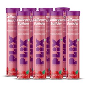 PLIX - THE PLANT FIX Collagen Builder Bubbly Effervescent - 15 Tablets (Pack of 8, Watermelon)