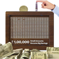 Wooden Piggy Bank with Easy Tracking Coin Bank