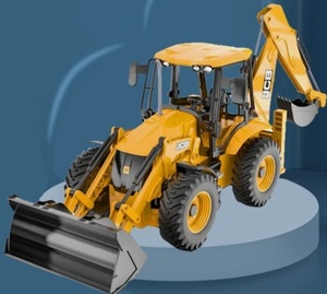 2 in 1 Unbreakable Pull Back JCB Construction Loader Truck Vehicle Toy for kids