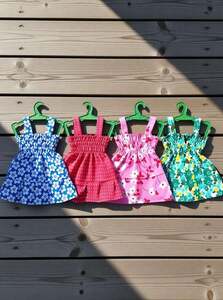 Baby Girls Midi/Knee Length Party Dress (Multicolor, Sleeveless)