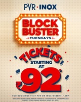 PVR INOX Blockbuster Tuesdays (21st April) Tickets starting from 92/149 Rs