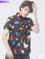 LOCOMOTIVE Men Slim Fit Printed Cotton Casual Shirt