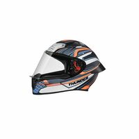 Studds Thunder Full Face Helmet D8 with Clear Visor (Matt Black N4, M)