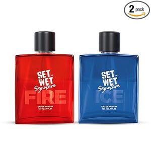 Set Wet Perfume for Men ICE & FIRE 100ml X 2 Packs