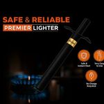 MILTON Kitchen Gas Lighter Quality Mark 1 Year Warranty Steel Gas Lighter (Black)