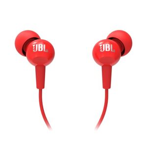 JBL C100SI Wired In Ear Headphones with Mic, JBL Pure Bass Sound(Red)