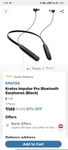 Kratos Impulse Pro Bluetooth Earphones (Black)