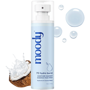 Moody 7D Hydro Burst Moisture Magnet Essence Face Mist - With Hyaluronic & Coconut Water, 110 ml